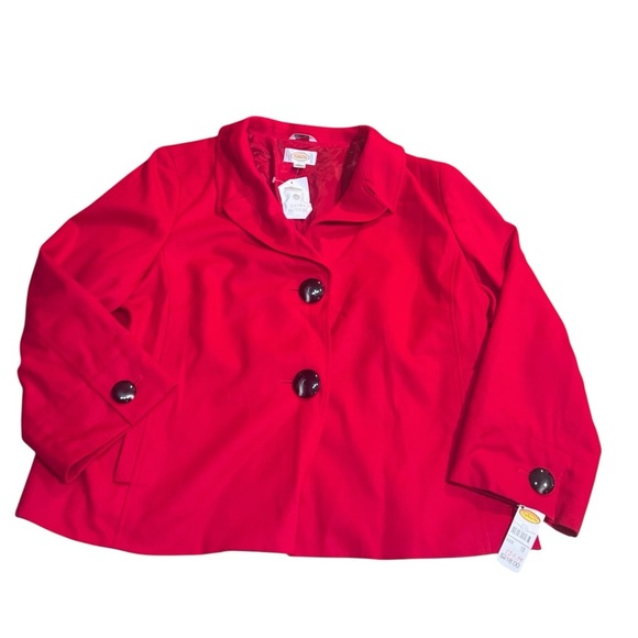 NWT Vintage Talbots Wool Notched Collar Red 2 Button Blazer Woman’s Sz 18 Career - Picture 1 of 9